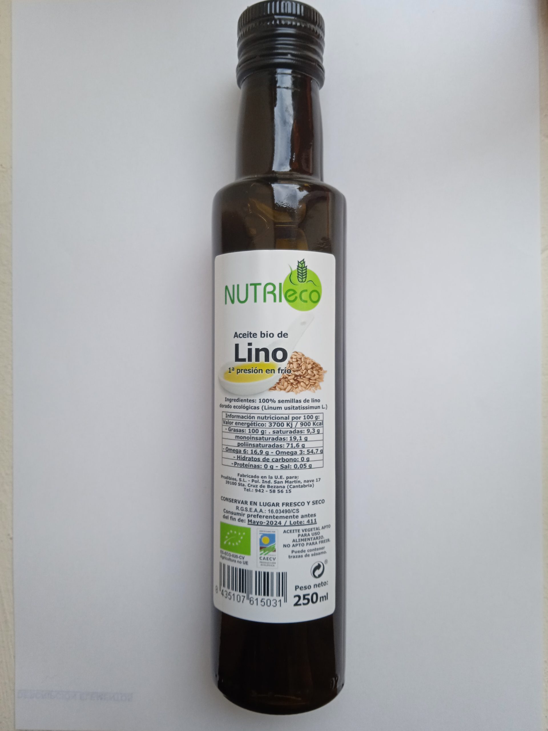 Aceite Semilla Lino Ecologico 250 ml